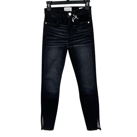 Frame Jeans Le High waisted skinny black size 24 - Picture 2 of 8